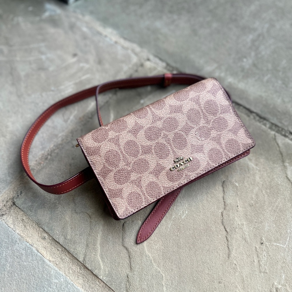 Coach Tan Signature Belt Bag